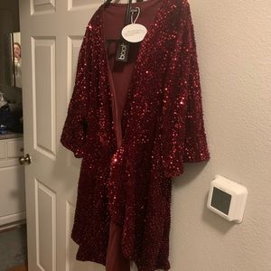 NWT  SZ:20 plus sequin twist front dress: Brand Boohoo. Even prettier in color.
